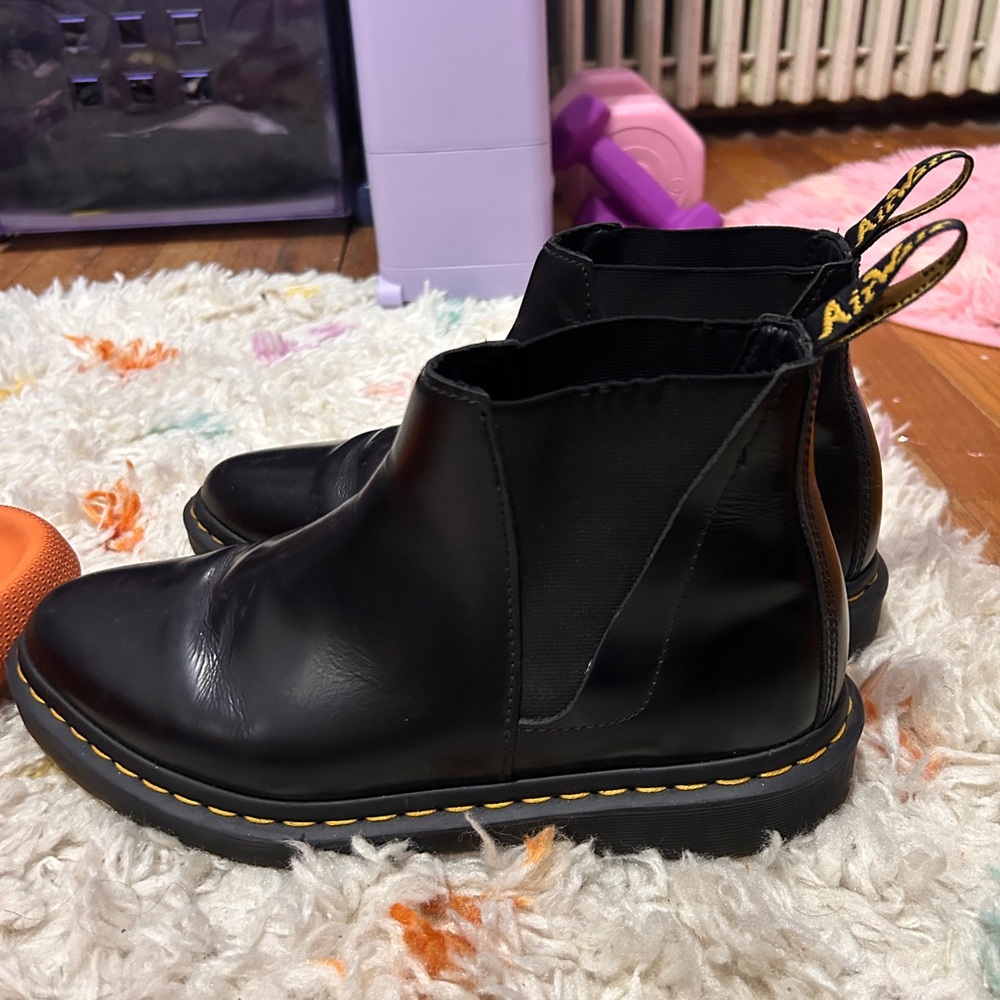 Dr. Martens Bianca Black Leather Chelsea Boots